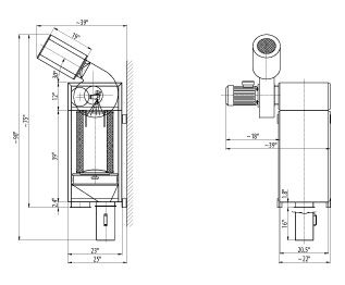 Filtering unit UFO-1-H-V structure