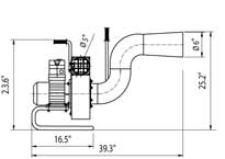 AA4C car exhaust extracting system auto vehicle exhaust manual fixed  tumbler hose reel with fans control customize size